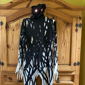 Morphsuits Zalgo black white hooded one piece costume size XL